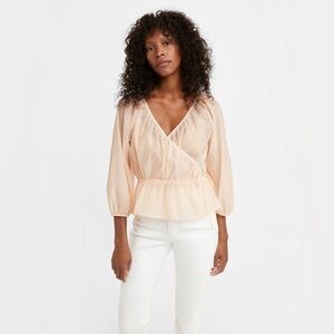 LEVI’S: DELILAH WRAP PUFF SLEEVE TOP- size medium